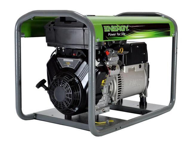 Stromerzeuger Benzin 10kVA 230V 50Hz
Benzinmotor Briggs & Stratton 16PS, Seilzugstart, 8,5 Liter Tank
LINZ Generator mit AVR Regelung
leichter Rohrrahmen, Steckdosen CEE 400V 16A 3P+N+T, CEE 230V 16A 2P+T