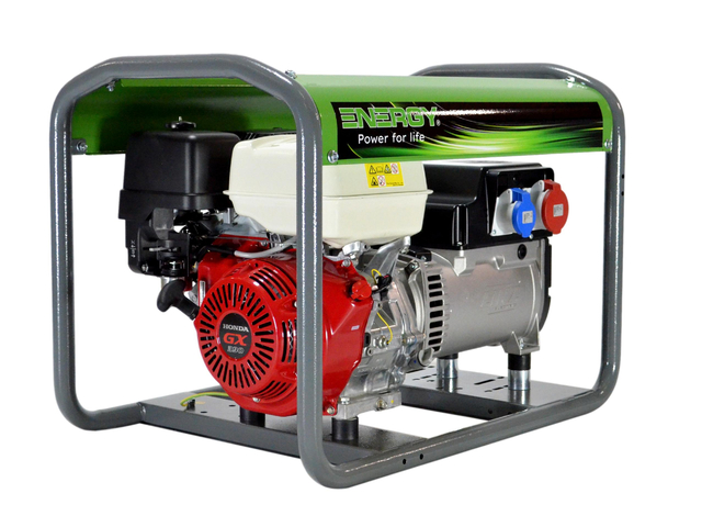 Stromerzeuger Benzin 7kVA 230V 50Hz
Benzinmotor Honda GX390, Seilzugstart, 6,5 Liter Tank
LINZ Generator mit AVR Regelung
leichter Rohrrahmen, Steckdosen CEE 400V 16A 3P+N+T, CEE 230V 16A 2P+T